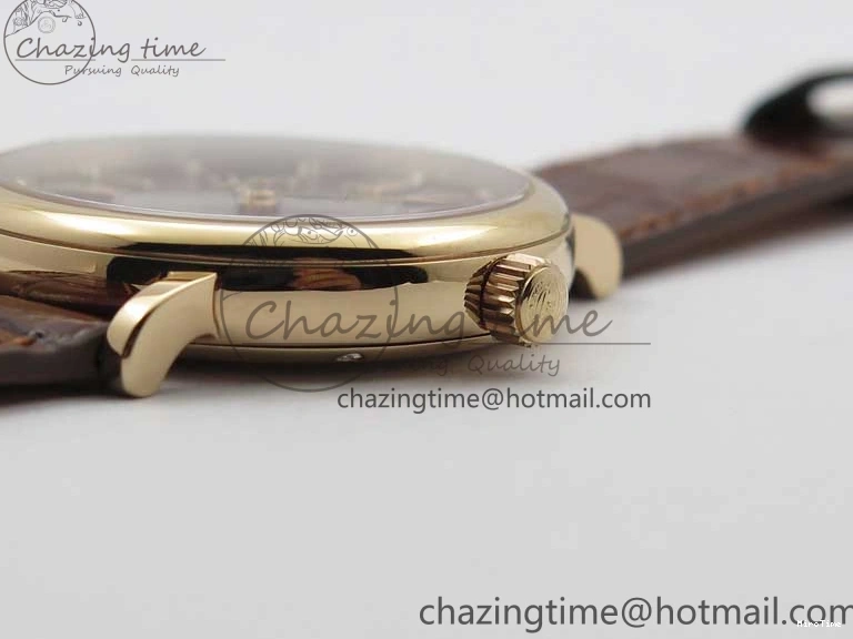 MIROTIME 0429 Portofino 37mm RG V7F 1:1 Best Edition Gray Dial on Deep Brown Leather Strap A SunProtective 7090